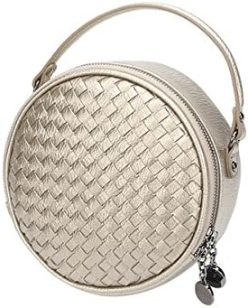 Andear Womens Round Clutch Handbags Circle Tote Purse Bag Shoulder Messenger Bag Detachable Chain Strap