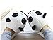 slipper Soft Plush Stuffed Cuddly Panda Winter Novelty Women Warm Thicken, White&Black