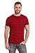 Run & Fly Mens 60's Retro Black & Red Striped Short Sleeve T Shirt Small