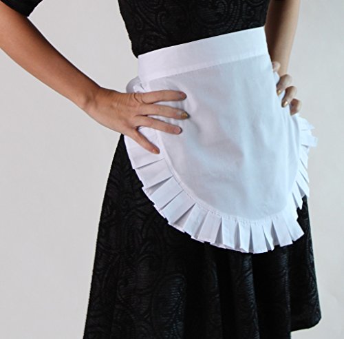 French Maid or Waitress White Headband & Apron Costume Accessory Set