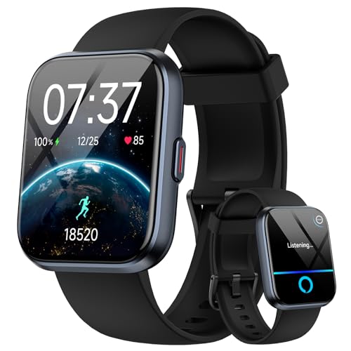 Smartwatch Men Women 1.85 Inch Smart Watch with Phone Function / Whatsapp, Fitness Watch Men with Heart Rate / Sleep Monitor, 10 Day Battery, 3ATM Waterproof Heart Rate Monitor for Samsung / iOS / Android / Alexa