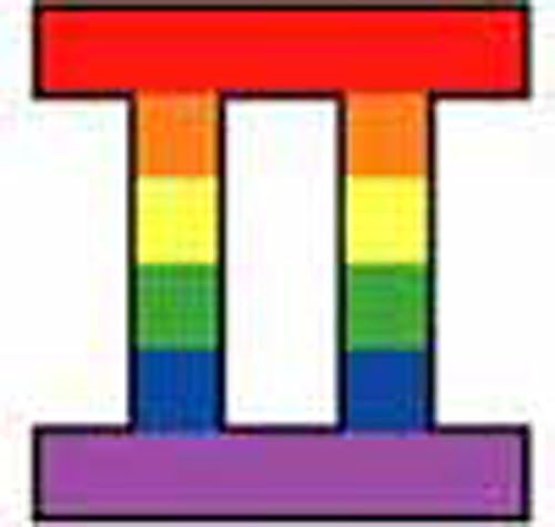 Small Rainbow Zodiac Bumper Sticker - Gemini