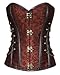 Charmian Women's Spiral Steel Boned Steampunk Gothic Bustier Corset with Chains