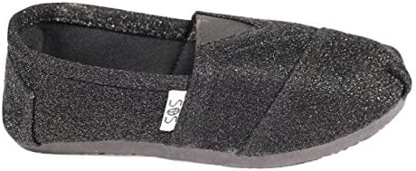 Shoes of Soul Girl Toddler Flat Loafers (8, Black Sparkle)