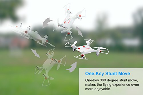 Tenergy Syma X20 Mini Headless Quadcopter RC Drone with Stunt Altitude Holding for Beginner (White)