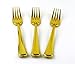 Green Direct Gold Plastic Cutlery Set, Knives, Forks, Spoons, Combined Pack Ready to Serve 25 Guest