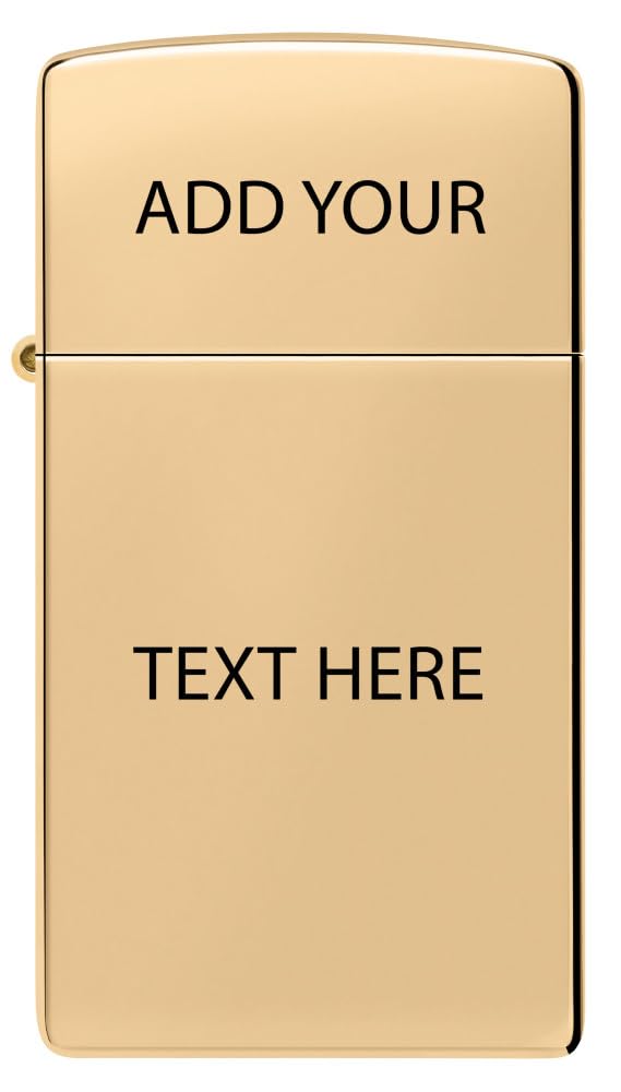 Custom Zippo Slim High Polish Brass Image