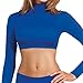 Cropped Cheer Bodysuit - Long Sleeve Cheerleading Turtleneck Crop Top - Stretch Body Suit For Cheerleaders (Adult Sizes)