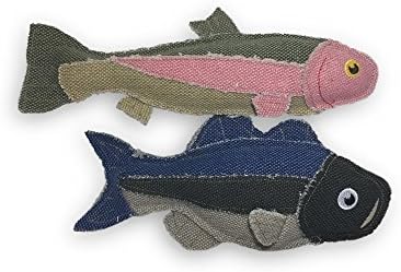Fetch Pet Products Reely Fish Canvas Squeaky Dog Toy for Large and Small Dogs, Minimal Stuffing, Multiple Squeakers Inside