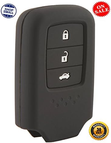 Honda Key Protector - Silicone Rubber Smart Key Cover - Protecting Remote Control (Key Fob) Case Cover By NJM (Black)