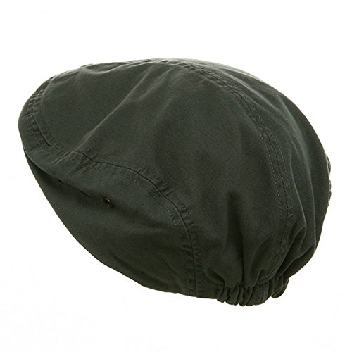 Washed Canvas Golfing Beret Ivy Ascot Cabbie Cap Black