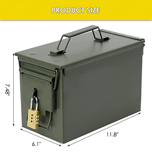 Metal Ammo Can Locking Box 50 Cal Steel Lockable Ammunition Boxes
