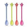 koziol Lepelset Happy Spoon A-Pril XL, kunststof, transparant blauw/olijf/roze/rood, 1,2 x 3 x 19,6 cm
