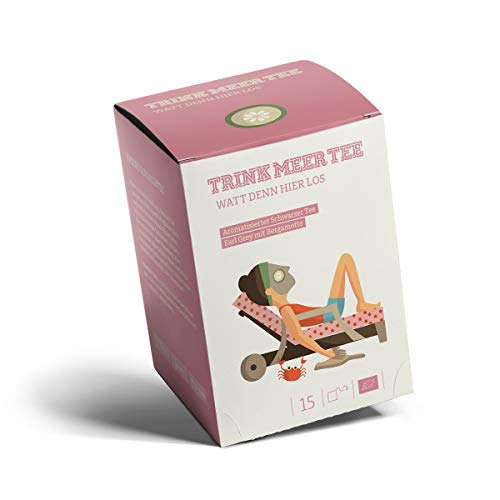 Trink Meer Tee WATT DENN HIER LOS - Bio aromatisierter schwarzer Tee | hocharomatisch | Earl Grey | Bergamotte Geschmack…