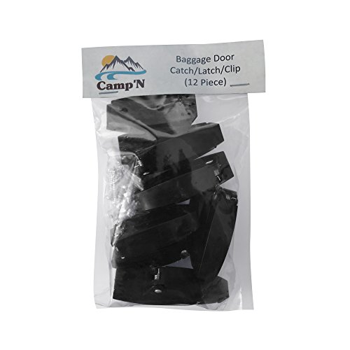 Camp'N -12 Pack- Baggage Door Catch - Clip - Holder - for RV, Trailer, Camper, Motor Home Baggage Doors (Black) - Thumbnail 7