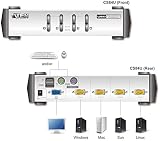 ATEN CS84U 4 Port PS2 USB KVM Switch with 4x Custom Cables Metal view 8