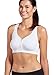 Jockey Women's Bra Mid Impact Zip Front Sports Bra, White, L