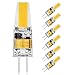 LAKES G4 COB LED Bulb, 2W(25W Halogen Equivalent), 200Lumens, 3000K Warm White, DC/AC12V, 6-Pack