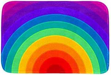 Decorative Doormats Entrance Front Door Rug Felt Floor Mat Rainbow Print with Non-Skid Backing,Fit for Home Indoor, Super Absorbent Mats 23.6"x15.7"
