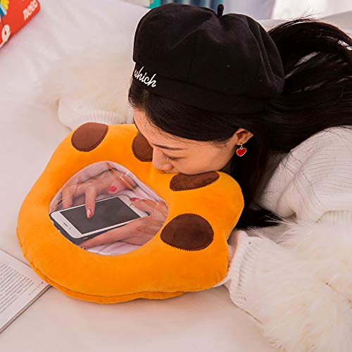 Livoty Plush Hand Muffs Hand Warmers Transparent Winter Warm Gloves Cartoon Handmuff,Can Play Phone (Orange) - Thumbnail 7