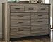 Signature Design by Ashley Zelen Rustic Contemporary 7 Drawer Dresser, Warm Gray