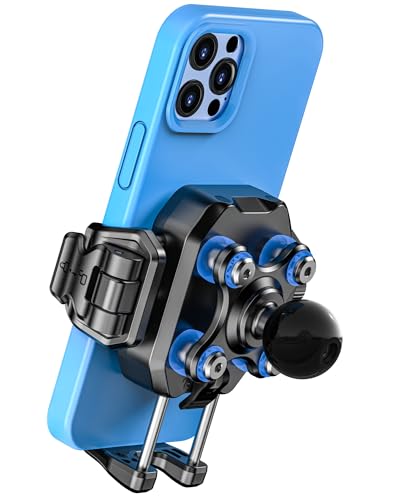 BRCOVAN 1'' Ball Phone Mount Holder with Vibration Dampener, Compatible with RAM Mounts B Size Double Socket Arm, Adjustable fit 5.4-7.2'' Phone, for Motorcycle ATV UTV Car Bike Boat Truck Scooter