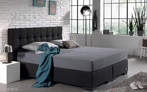 400 Thread Count 100% Egyptian Cotton Fitted Bed Sheet 12" (30cm) Deep Sheets Set Single Double King Super King Sizes (Grey, Super King)