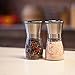 Premium Salt and Pepper Grinder Set - 2 Glass Body Mills with Steel Stand - 5 Grade Adjustable Ceramic Rotor, Efficient Stainless Steel Lids, Modern Design, Salt and Pepper Shakers by Kind Che