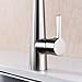 GICASA Copper Kitchen Faucet, Solid Brass Brushed Nickel Kitchen Faucet, Heavy Duty Spring Pre-Rinse Single Handle Kitchen Faucets with Pull Down Sprayer and Pot Filler, Commercial Style Sink Faucet