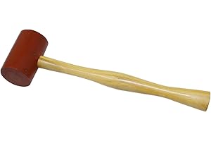 PMC SUPPLIES LLC 2" Rawhide Leather Mallet 6 Oz Extra Soft Non-Coated Natural Rawhide Mallet Hammer Non-Marring Jewelry Making Metal Forming Stamping Leatherwork Tool
