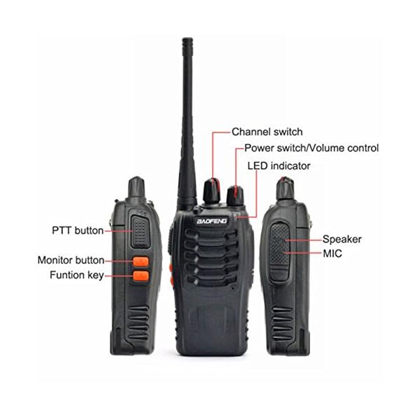 Nestling-2PCS-400-470-MHz-BaoFeng-Walkie-Talkie-Two-Way-Radio-Rechargeable-Long-Range-Headset-Headphone-Built-in-LED-Torch-BF-888spack-of-2