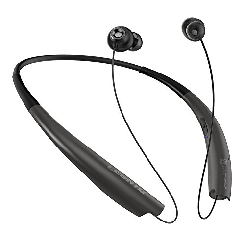 Legato-Arc-R72E-Auto-Retractable-Bluetooth-Wireless-Neckband-Headphones-Headset-Earbuds-aptX-AudioSweat-ProofNoise-IsolationCall-VibrationSiri-Android-Voice-CommandNanofiber-Core-Tech-wire