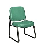 OFM Armless Reception Chair - Anti-Microbial/Anti-Bacterial Vinyl Guest Chair, Teal (405-VAM)