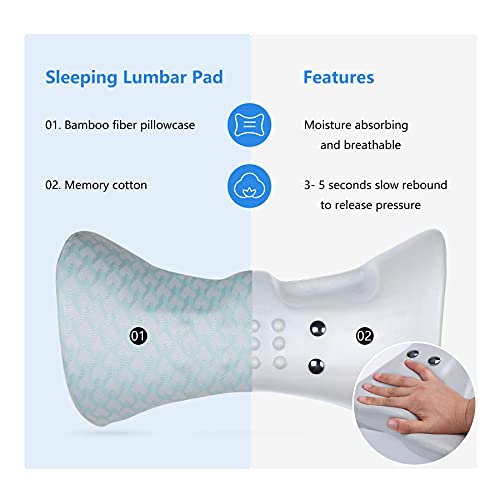 Lumbar Support Pillow for Sleeping Memory Foam Back Lumbar Support