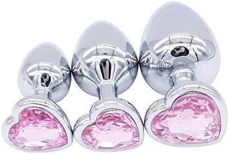 Aiwom-fjb|Soft Like 3 Pieces Set of Pull Ȁmâl Plúg for Women/Men/Couples Soft Heart Stainless Plug Toys (Hot Pink) Comfortable