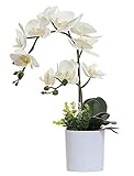 Omygarden White Orchid Artificial Flowers in