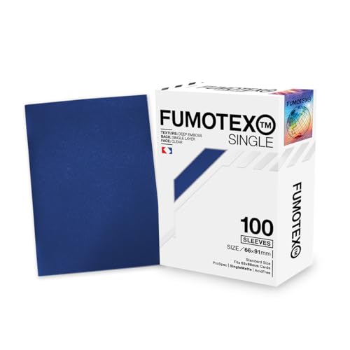 FUMOTEX SINGLE SLEEVE (フモテックス シングル スリーブ) 100枚入 トレーディングカード エンボス加工 高透過性クリア ブルーサファイア