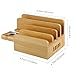 Upow 5-Port USB Charging Station Dock with Apple Watch Stand Bamboo Multi Device Organizer for Fast Charging Smart Phones, Tablets - iPhone, iPad, Samsung Galaxy and Others