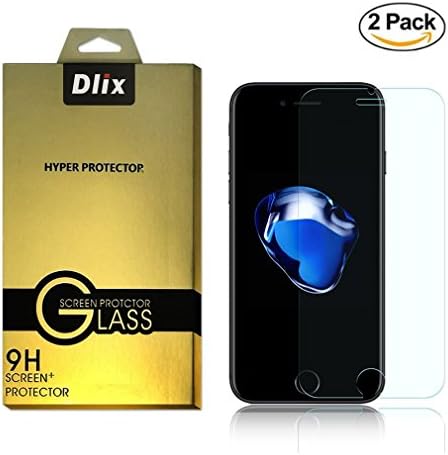 iPhone 6S 6 7 Tempered Glass Screen Protector (2-Pack) , Dlix High Clear Screen Protector Glass for ip6, iphone6s, Apple7, Easy to Install