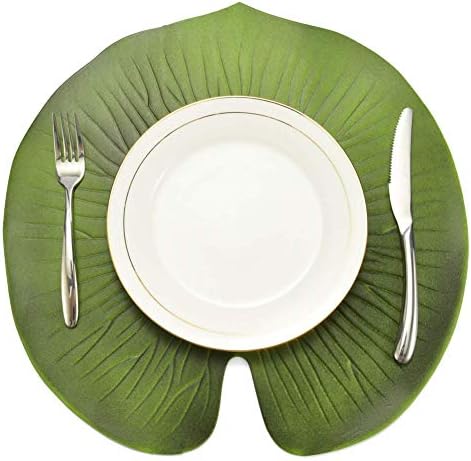 Mzwodmu Artificial Lotus Leaf Kitchen Placemat Insulation Mat Bowl Anti-Slip Table Decor Green