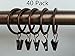 Xin store 40-Pack Copper Metal Curtain Rings with Clips (1
