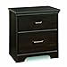South Shore Versa 2-Drawer Nightstand, Ebony with Antique Handles