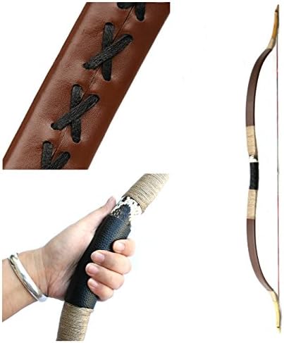 MAYARMS Handmade Archery Bow Longbow Hunting Bow Fiberglass Bow Color Brown