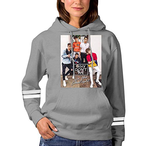 in The Limelight_Why_Don't_We Long Sleeve Hoodie Sweater with Graphics Packets Hoodies for Women-Gray M