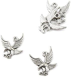400 PCS Jewelry Making Charms SJ0313 Eagle Hawk Antique Silver Tone Bulk Lots Pendant Findings Supplies Crafting Charme