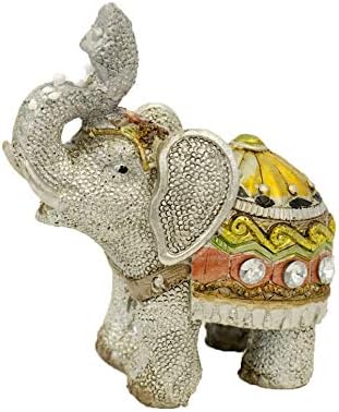 Alirina Thai Elephant with Trunk Raised Collectible Figurines Decor (4 x 4.5 x 2)