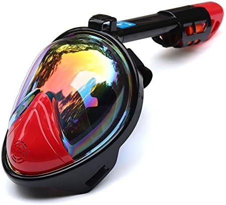CHQSMZ Diving Mask Underwater Scuba Anti Fog Full Face Diving Mask Snorkeling Set With Anti-Skid Ring Snorkel L/Xl Plated-Red