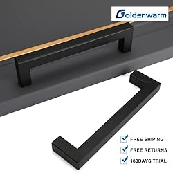 Goldenwarm 30 Pack Black Square Bar Cabinet Pull