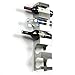 Stainless Steel Wine Rack - Wide Multi Bottle Holder with Top Shelf Section - Modern Art Design - Wall Mount (Holds 5 Bottles)