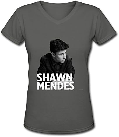 Shawn Mendes World Tour 2016 Logo Womens V Neck T Shirt DeepHeather
